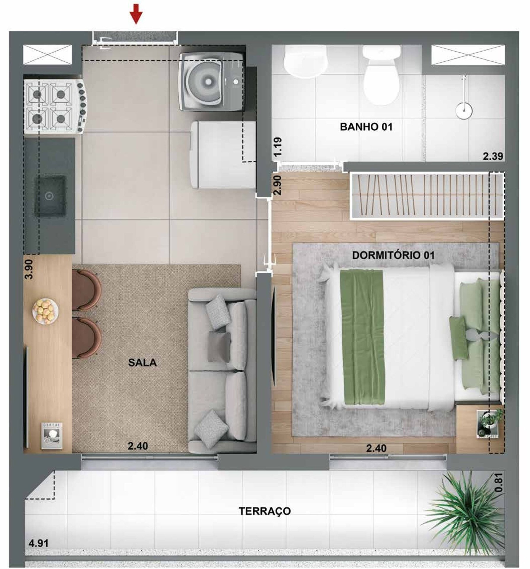 Planta 27m²
